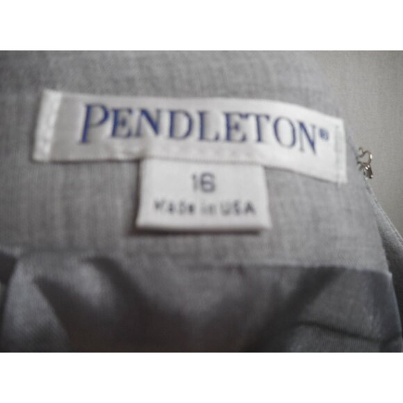 Pendleton Sz 16 grey lined wool blend Skirt Made in USA - Picture 2 of 3